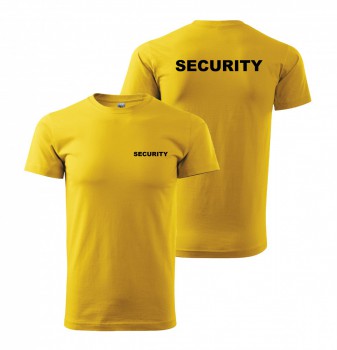 Kokardy.cz ® Tričko SECURITY žluté s černým potiskem - XL pánské