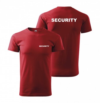 Kokardy.cz ® Tričko SECURITY červené s bílým potiskem - XL pánské