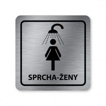 Kokardy.cz ® Piktogram Sprcha-ženy stříbro