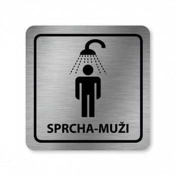 Kokardy.cz ® Piktogram Sprcha-muži stříbro