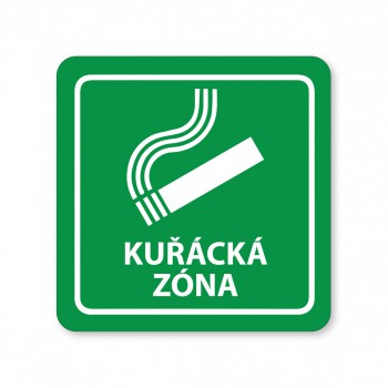 Kokardy.cz ® Piktogram Kuřácká zóna 02 bílý hliník