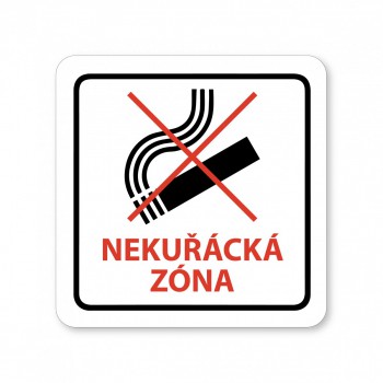 Kokardy.cz ® Piktogram Nekuřácká zóna bílý hliník