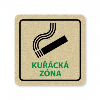 Kokardy.cz ® Piktogram Kuřácká zóna zlato
