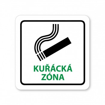 Kokardy.cz ® Piktogram Kuřácká zóna bílý hliník