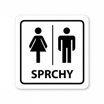 Kokardy.cz ® Piktogram Sprchy ženy/muži 02 bílý hliník