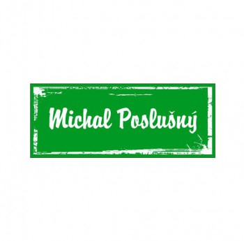 Kokardy.cz ® Dveřní štítek M15 zelená+bílá