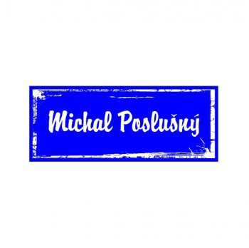 Kokardy.cz ® Dveřní štítek M15 modrá+bílá