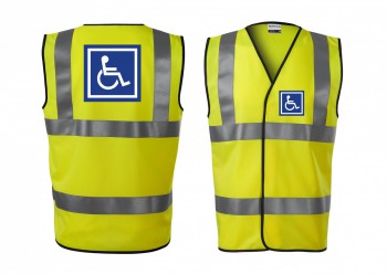 Kokardy.cz ® Reflexní vesta žlutá Vozíčkář - M unisex