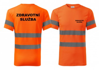 Kokardy.cz ® Reflexní tričko oranžová Zdravotní služba - XXL pánské
