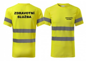 Kokardy.cz ® Reflexní tričko žlutá Zdravotní služba - L pánské