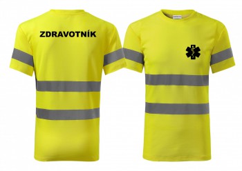 Kokardy.cz ® Reflexní tričko žlutá Zdravotník černý potisk - XXL pánské