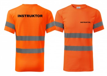 Kokardy.cz ® Reflexní tričko oranžová Instruktor - L pánské