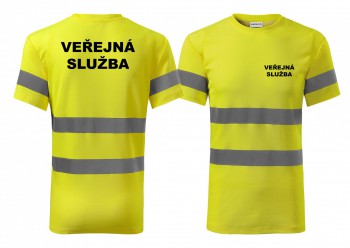 Kokardy.cz ® Reflexní tričko žlutá Veřejná služba - M pánské