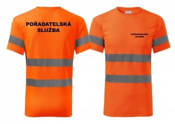 Kokardy.cz ® Reflexní tričko oranžová Pořadatelská služba - XXL pánské