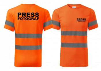 Kokardy.cz ® Reflexní tričko oranžová Press-fotograf - XL pánské