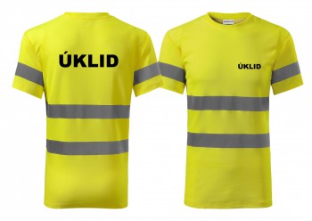 Kokardy.cz ® Reflexní tričko žlutá Úklid - XXL pánské