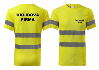 Kokardy.cz ® Reflexní tričko žlutá Úklidová firma - XXXL pánské