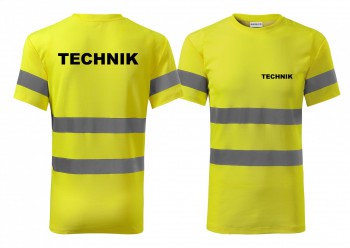 Kokardy.cz ® Reflexní tričko žlutá Technik - XS pánské