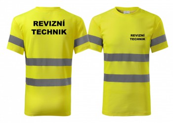 Kokardy.cz ® Reflexní tričko žlutá Revizní technik - M pánské