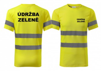 Kokardy.cz ® Reflexní tričko žlutá Údržba zeleně - L pánské