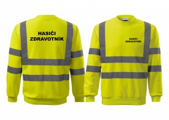 Kokardy.cz ® Reflexní mikina žlutá Hasiči-Zdravotník - Velikost mikiny XXL