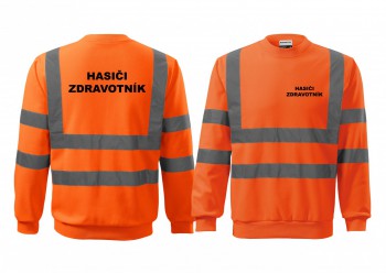 Kokardy.cz ® Reflexní mikina oranžová Hasiči-Zdravotník - Velikost mikiny XL
