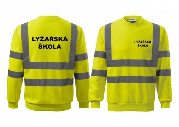 Kokardy.cz ® Reflexní mikina žlutá Lyžařská škola - Velikost mikiny XL