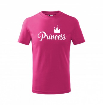 Kokardy.cz ® Tričko Princess dětské růžová s bílým potiskem - 122 cm/6 let