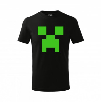 Kokardy.cz ® Tričko Minecraft dětské černé se zeleným potiskem - 158 cm/12 let