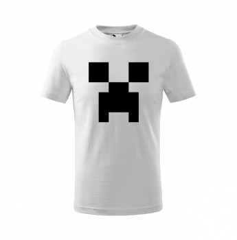 Kokardy.cz ® Tričko Minecraft dětské bílé s černým potiskem - 110 cm/4 roky