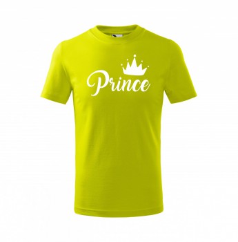 Kokardy.cz ® Tričko Prince dětské limetkové s bílým potiskem - 110 cm/4 roky