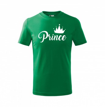 Kokardy.cz ® Tričko Prince dětské zelená s bílým potiskem - 122 cm/6 let