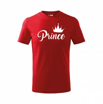 Kokardy.cz ® Tričko Prince dětské červené s bílým potiskem - 146 cm/10 let