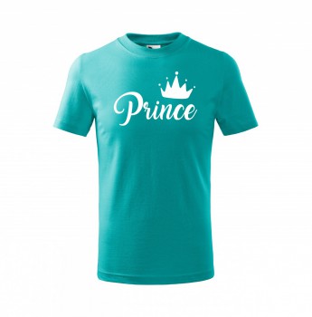 Kokardy.cz ® Tričko Prince dětské emerald s bílým potiskem - 110 cm/4 roky