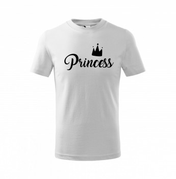 Kokardy.cz ® Tričko Princess dětské bílé s černým potiskem - 110 cm/4 roky