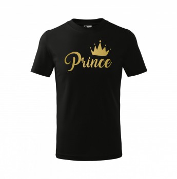Kokardy.cz ® Tričko Prince dětské černé se zlatým potiskem - 158 cm/12 let