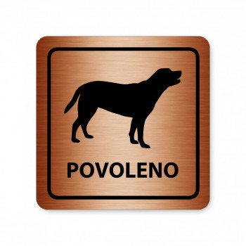 Kokardy.cz ® Piktogram Povoleno - Pes bronz