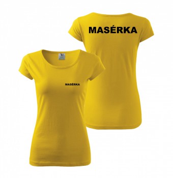 Kokardy.cz ® Tričko dámské MASÉRKA - žluté - XL dámské