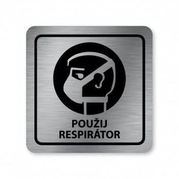 Kokardy.cz ® Piktogram Použij respirátor stříbro