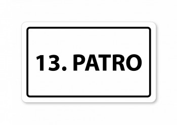 Kokardy.cz ® Piktogram 13.patro 160x80mm bílý hliník