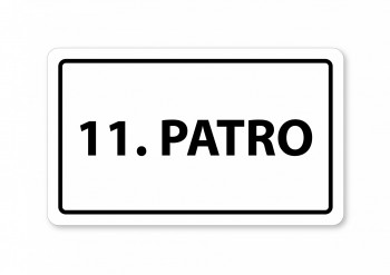 Kokardy.cz ® Piktogram 11.patro 160x80mm bílý hliník