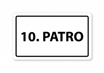 Kokardy.cz ® Piktogram 10.patro 160x80mm bílý hliník