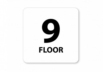 Kokardy.cz ® Piktogram 9.floor bílý hliník