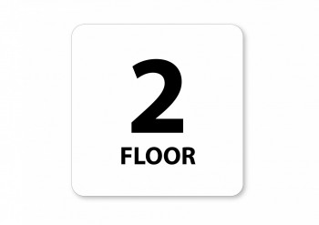 Kokardy.cz ® Piktogram 2.floor bílý hliník