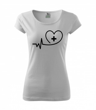 Poháry.com ® Tričko pro zdravotní sestřičku D12 bílé/č - XS dámské