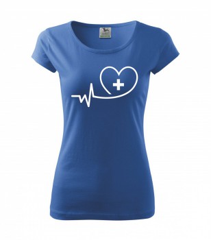 Poháry.com ® Tričko pro zdravotní sestřičku D12 azurové - XS dámské