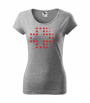 Poháry.com ® Tričko pro zdravotní sestřičku D3 šedé/červ - XL dámské