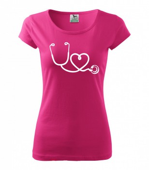 Poháry.com ® Tričko pro zdravotní sestřičku D14 růžové - XL dámské