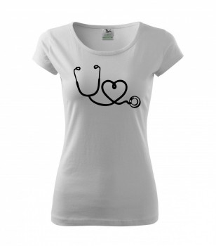 Poháry.com ® Tričko pro zdravotní sestřičku D14 bílé/č - XS dámské
