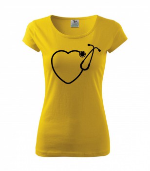Poháry.com ® Tričko pro zdravotní sestřičku D13 žluté/č - XS dámské
